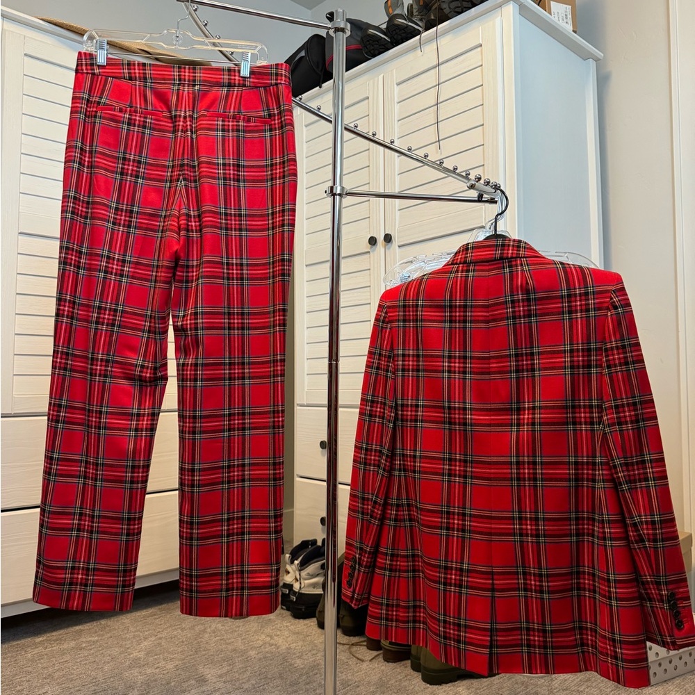 J. Crew Red Plaid Blazer and Suit Jacket - Picture 3 of 3